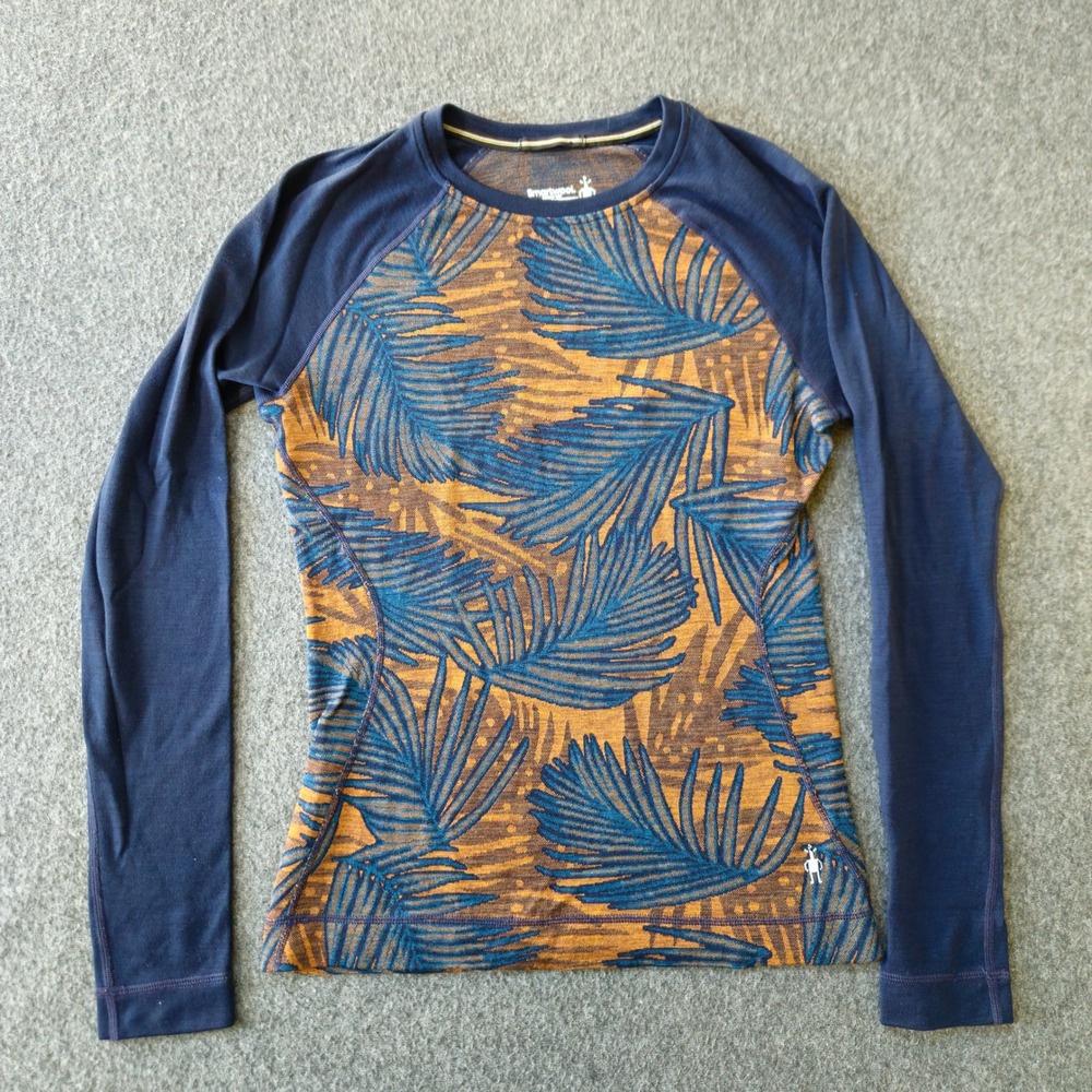 Smartwool Merino 250 Base Layer M Navy Palm Merino Wool Outdoors Hiking Granola - Picture 2 of 10